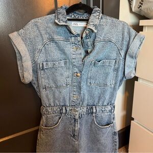 Zara Blue Denim Romper